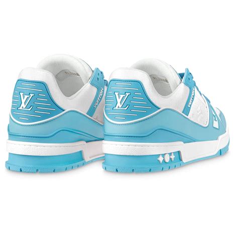 louis vuitton trainer low white sky blue|louis vuitton women's shoes.